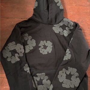 Black Monochrome Denim Tears Hoodie size L ships next day